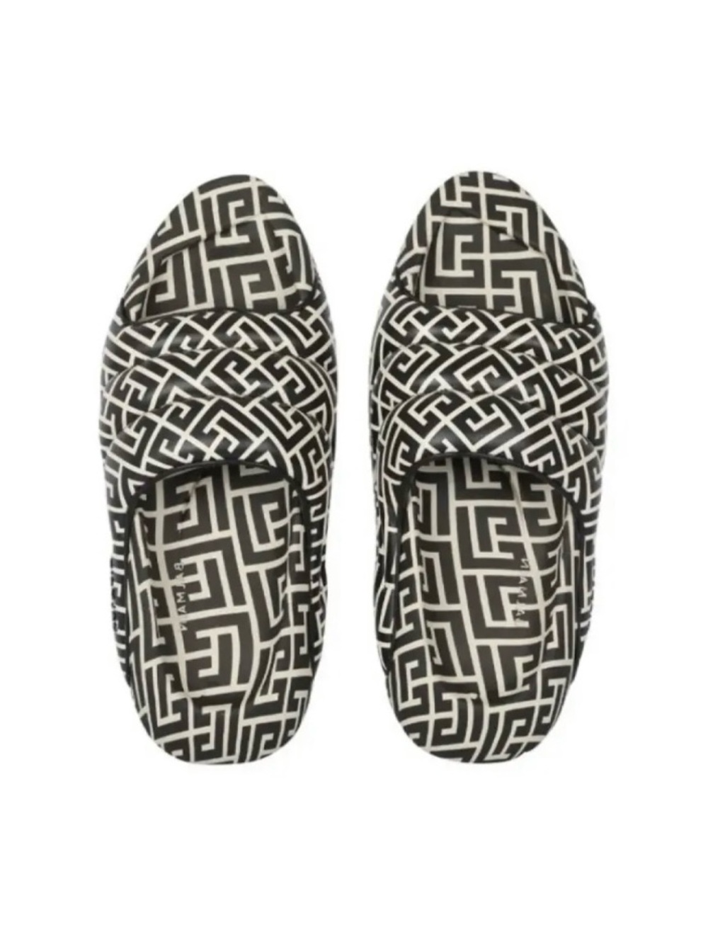 Balmain Men’s Quilted Leather B-IT Monogram Sandals – EU 43 / US 10